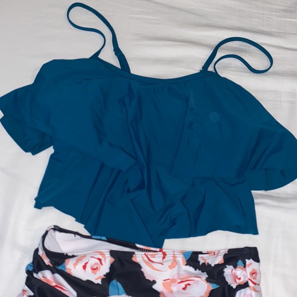 Floral 2 piece swimsuit high waist bottom - NWOT - Picture 2 of 10